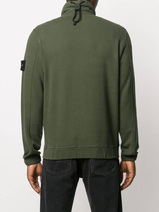 Men's Pocket Half Zip Up Sweatshirt Dark Green - STONE ISLAND - BALAAN 6