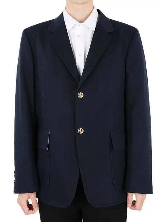 Dyed Gabardine Unconstructed Cotton Jacket Navy - THOM BROWNE - BALAAN 2