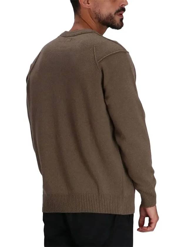 Lambswool GRS Crew Neck Knit Top Beige - CP COMPANY - BALAAN 5