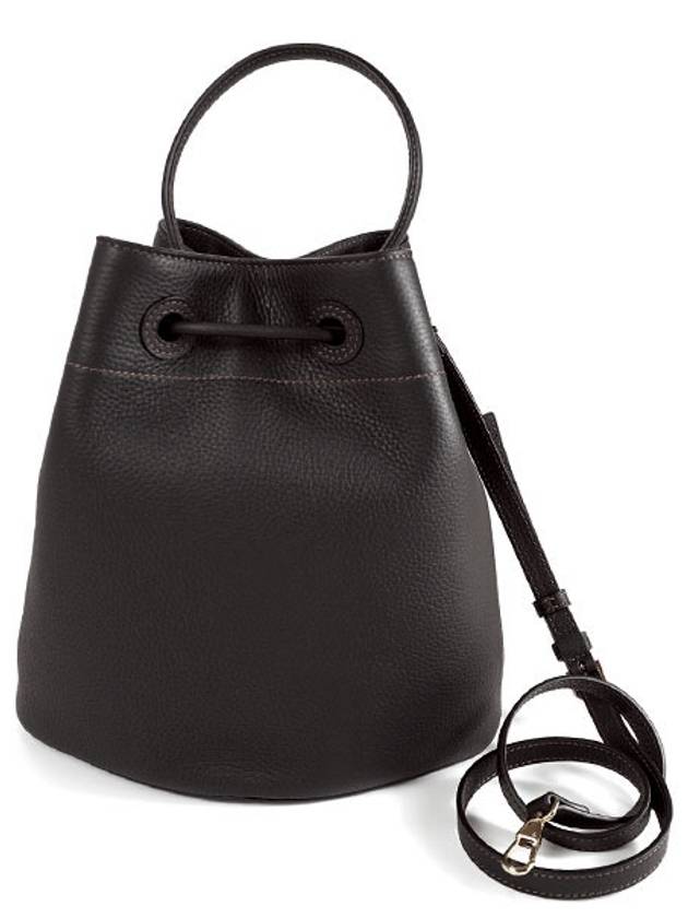 Small Grainy Leather TB Bucket Bag Black - BURBERRY - BALAAN 3