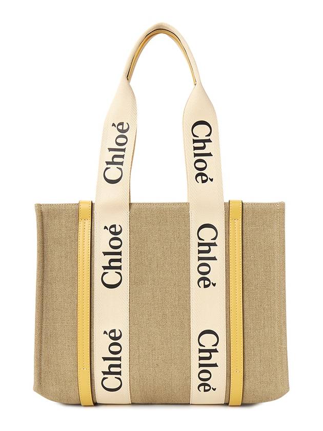 Woody Canvas Medium Tote Bag Yellow - CHLOE - BALAAN 2