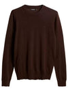 Men's Keane Crew Neck Merino Sweater Bitter Chocolate - J.LINDEBERG - BALAAN 2