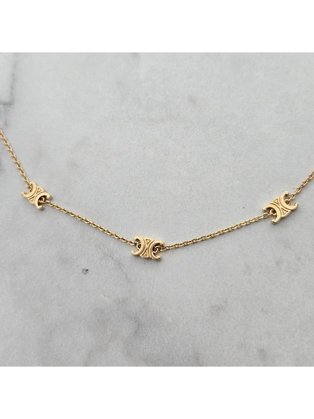 Triomphe Mini Brass Necklace Gold - CELINE - BALAAN 4