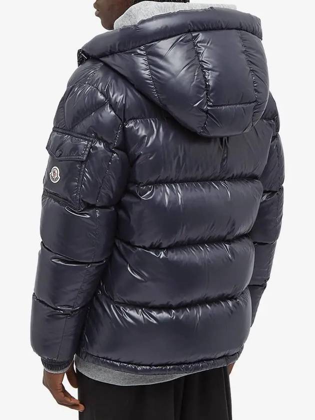 1A00228 68950 742 ECRINS Logo Patch Hooded Short Down Jacket Glossy Navy Men’s Padding - MONCLER - BALAAN 4