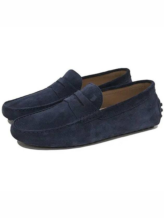 Men's Suede Gommino Driving Shoes Blue - TOD'S - BALAAN 2