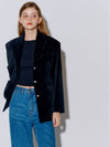 Women's Velvet Tailored Jacket Black - OPENING SUNSHINE - BALAAN 4