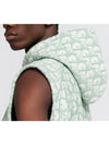 Oblique Motif Terry Fabric Sleeveless Hoodie Green - DIOR - BALAAN 4