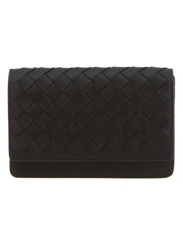 Intrecciato Leather Card Wallet Black - BOTTEGA VENETA - BALAAN 2