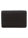 Intrecciato Leather Card Wallet Black - BOTTEGA VENETA - BALAAN 3