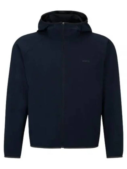 Slim Fit Waterproof Fabric Zip-Up Jacket Navy - HUGO BOSS - BALAAN 2