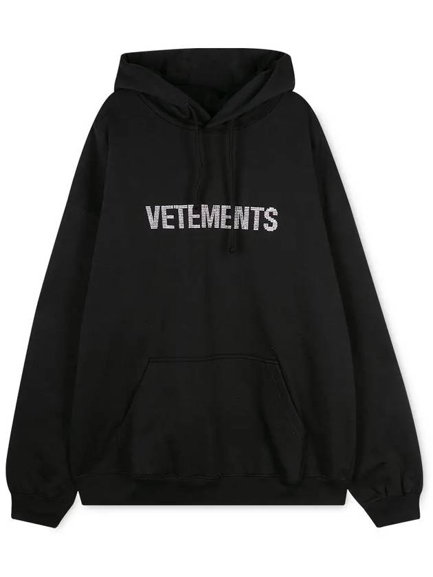 Women s Crystal Logo Black Hoodie UAH21TR633 1606 - VETEMENTS - BALAAN 3