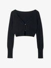 Le Alzou Cropped Mohair Cardigan Black - JACQUEMUS - BALAAN 2