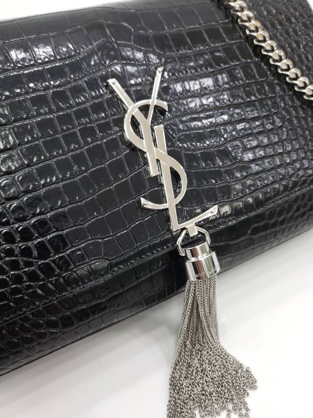 Crocodile Kate Medium Chain Tassel Bag - SAINT LAURENT - BALAAN 4