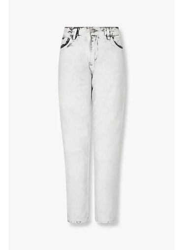 Women s Painted Denim Tapered Jeans White - PHILIPP PLEIN - BALAAN 1