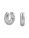 Dextara Crystal Small Hoop Earrings Silver - SWAROVSKI - BALAAN 1