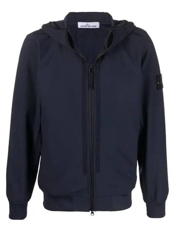 Wappen Patch Soft Shell Hoodie Jacket Navy - STONE ISLAND - BALAAN 1