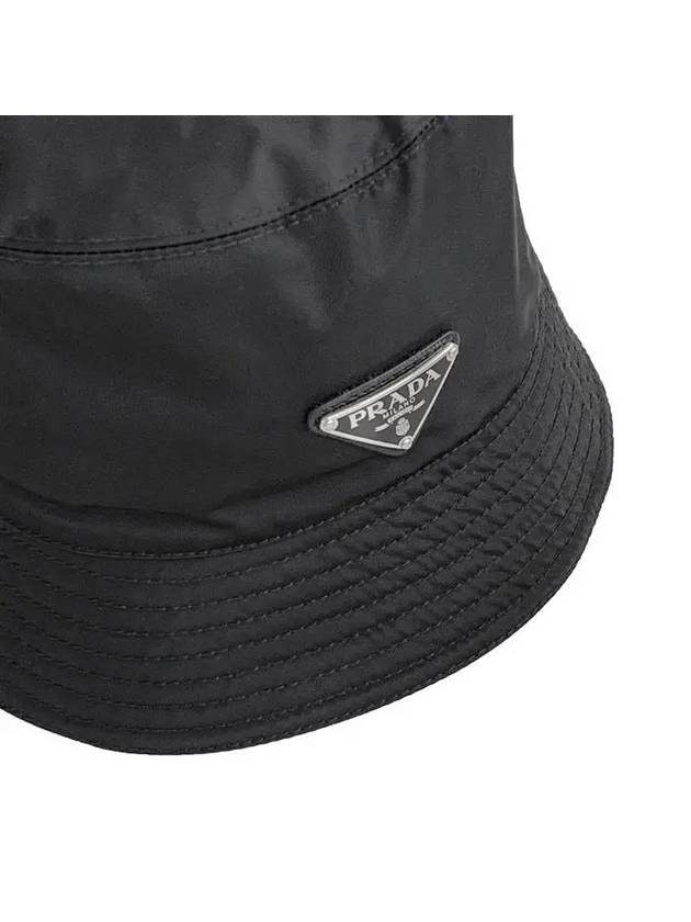 Re-Nylon Triangle Logo Bucket Hat Black - PRADA - BALAAN 6