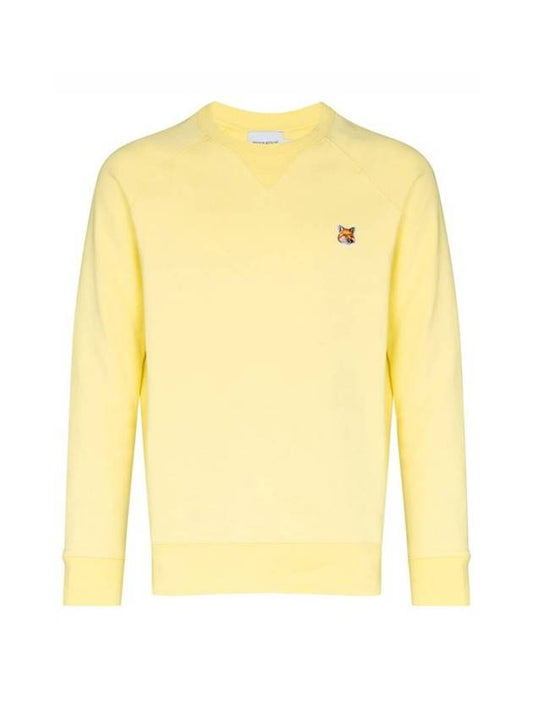 Fox Head Patch Sweatshirt Light Yellow - MAISON KITSUNE - BALAAN 1