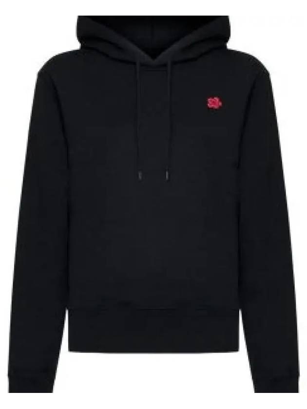 Boke Flower Embroidery Drawstring Hoodie Black - KENZO - BALAAN 2