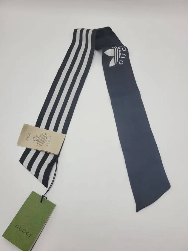 x Adidas Striped Silk Neck Bow Scarf 703568 - GUCCI - BALAAN 5