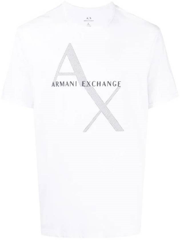 Classic Diagonal Logo Short Sleeve T-Shirt White - ARMANI EXCHANGE - BALAAN 1