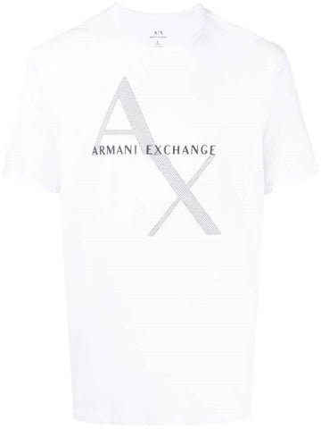 Classic Diagonal Logo Short Sleeve T-Shirt White - ARMANI EXCHANGE - BALAAN 1