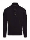 Wappen Patch Button Knit Top Black - STONE ISLAND - BALAAN 2