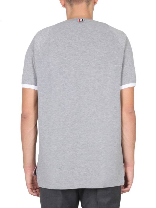 Men's Three Stripes Raglan Short Sleeve T-Shirt Light Gray - THOM BROWNE - BALAAN 4