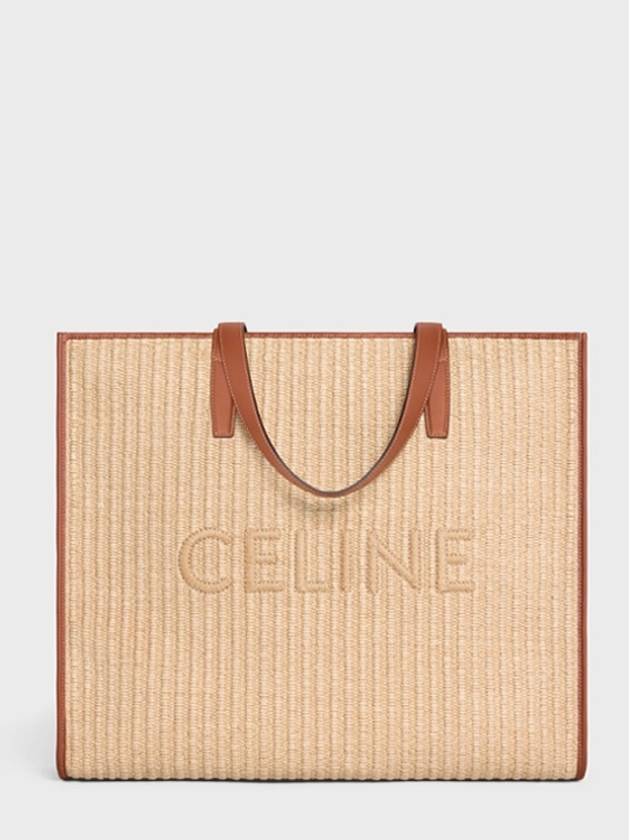 Large Cabas Raffia Effect Textile Celine Embroidery Tote Bag Natural - CELINE - BALAAN 5