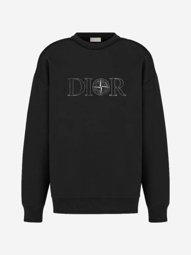 Cotton Fleece Sweatshirt Black - DIOR - BALAAN 1