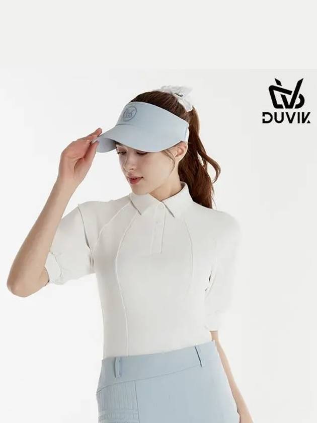 Puff Sleeve Slim Fit Y Collar T-Shirt DE2WTS122WH - DUVIK - BALAAN 1