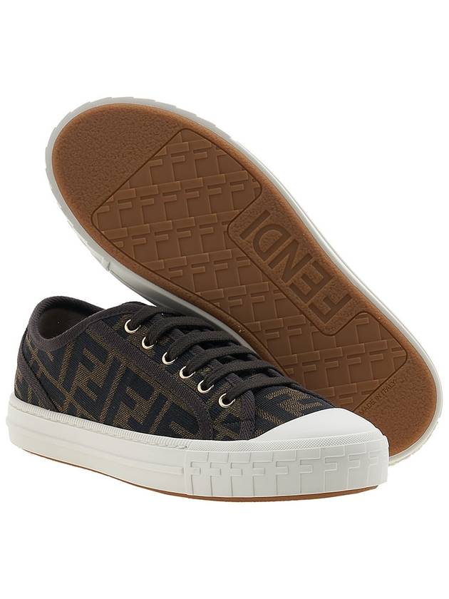 Domino FF Fabric Low Top Sneakers Brown - FENDI - BALAAN 6