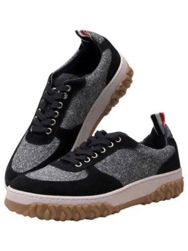 Donegal tweed cable knit sole letterman trainers - THOM BROWNE - BALAAN 1