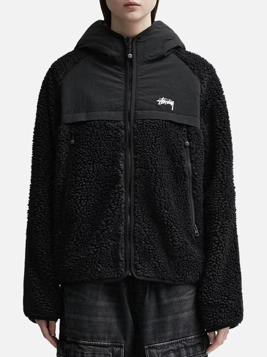 Sherpa panel hooded zip up jacket - STUSSY - BALAAN 2