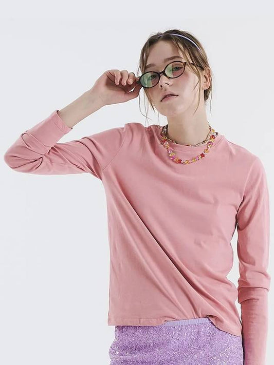 Round tee long sleeve tshirt pink orange 0110 - VOYONN - BALAAN 1