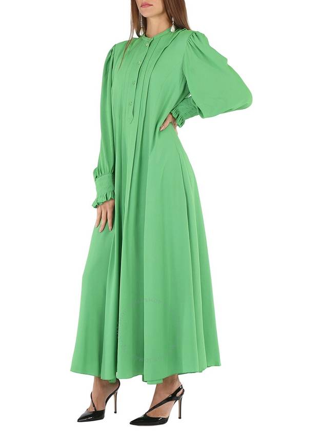 Chloe Ladies Vibrant Green Pintucked Crepe Long Dress, Brand Size 36 (US Size 4) - CHLOE - BALAAN 3