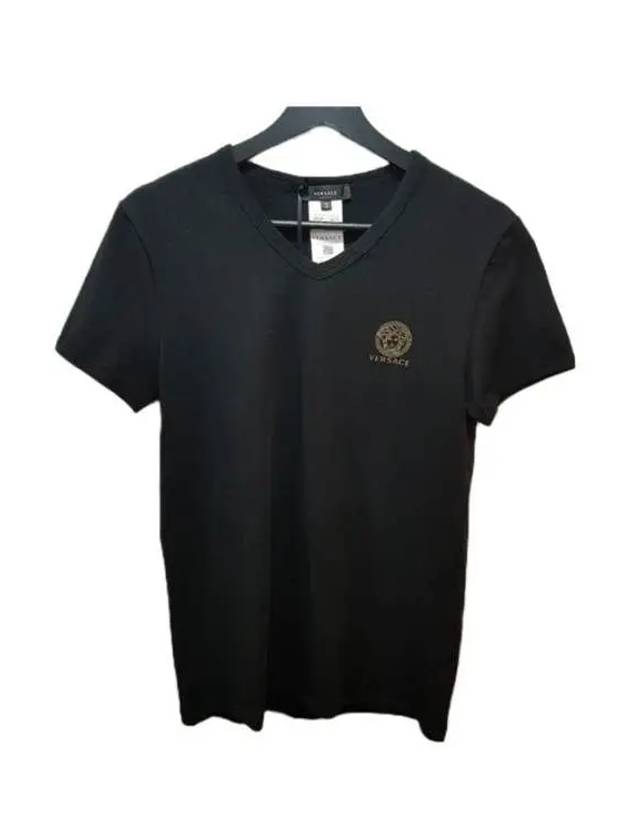 Men's Chest Medusa Logo Short Sleeve T-Shirt Black - VERSACE - BALAAN 2