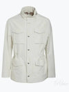 Stand-Up Collar Linen Blend Coat Offwhite - BRUNELLO CUCINELLI - BALAAN 2