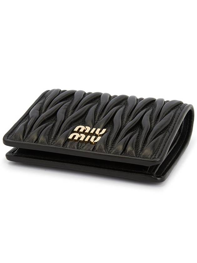 Matelasse Leather Half Wallet Black - MIU MIU - BALAAN 4