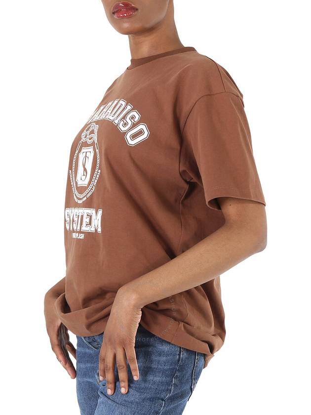 System Ladies Brown Letter Print T-Shirt, Brand Size 34 (US Size 2) - SYSTEM - BALAAN 3