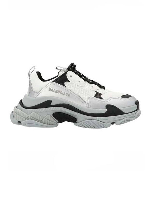 Triple S Low Top Sneakers White Silver - BALENCIAGA - BALAAN.