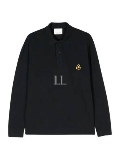 Anafikolo Embroidery Logo Long Sleeve Polo Shirt Black - ISABEL MARANT - BALAAN 2