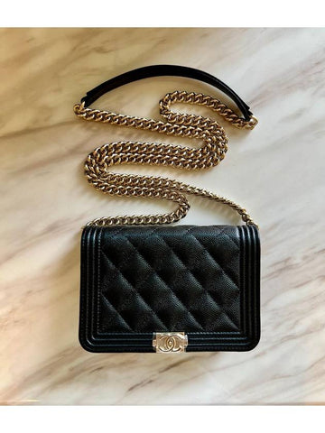 23FW Boy Mini Bag WOC Caviar Cross Bag Black Silver Plated AP2464 B1296 - CHANEL - BALAAN 1