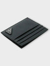 Triangle Logo Saffiano Card Wallet Black - PRADA - BALAAN 5