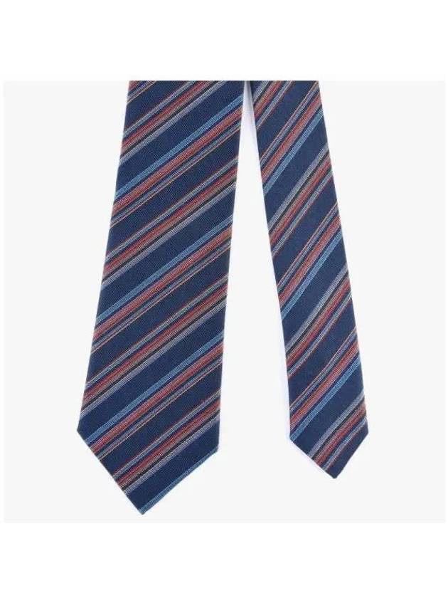 Men's Striped Silk Tie Navy - PAUL SMITH - BALAAN 5