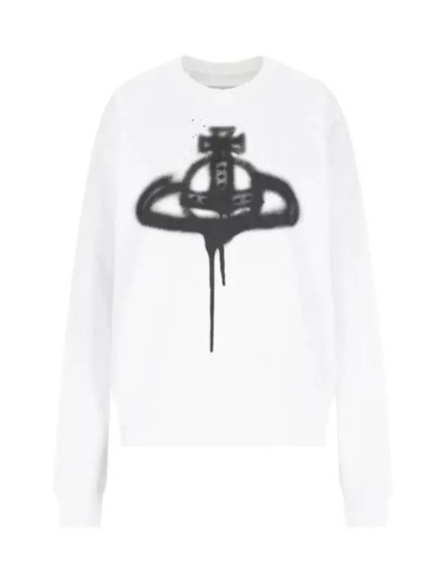 Spray ORB Raglan Sweatshirt White - VIVIENNE WESTWOOD - BALAAN 4