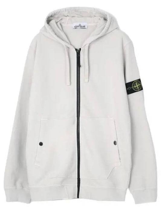 Brushed cotton fleece hooded zip up regular fit men - STONE ISLAND - BALAAN 1