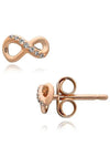 Sparkling Infinity Stud Earrings Rose Gold Plated Clear - PANDORA - BALAAN 5