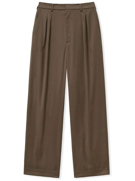 Wide Half Banding Two Tuck Slacks BROWN - WEST GRAND BOULEVARD - BALAAN 1