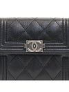 Boy  Small Flap Wallet Caviar Leather & Ruthenium Black - CHANEL - BALAAN 6